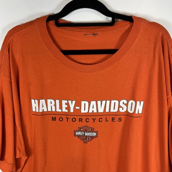 Harley Davidson West Branch Michigan Orange T-shirt Men’s Size XXL Motorcycle - Picture 2 of 8